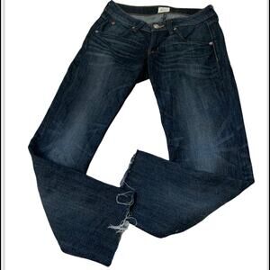 Hudson Cropped Straight Jeans sz 26 Juniors Women Raw Hem